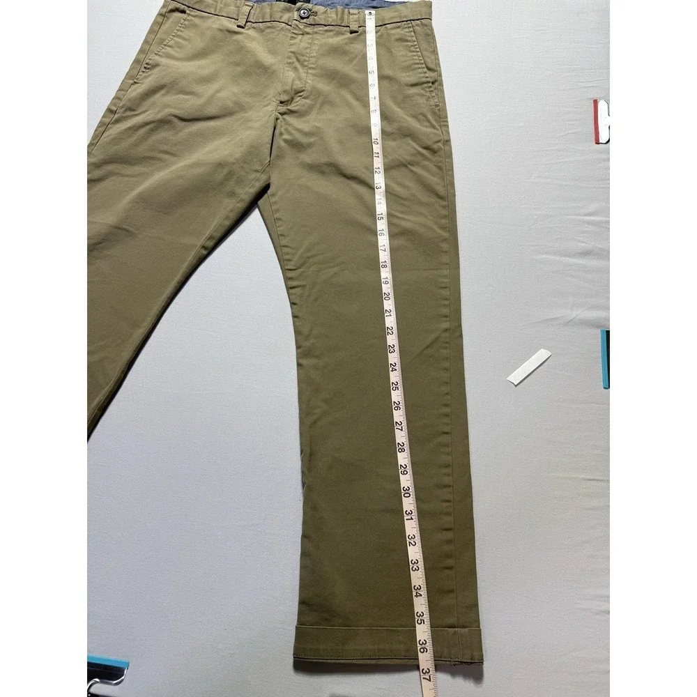 Banana Republic Men's Skinny Fit Stretch Chino Pants Beige 35W Flat Front